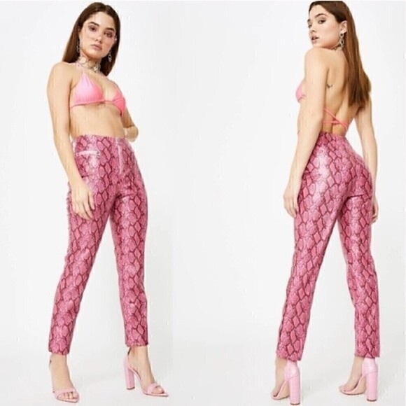 NWT Tiger Mist Pink Pearl Snakeskin Pants - Picture 1 of 7
